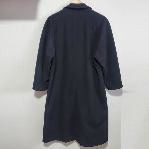 DIESSE Vintage Cashmere Wool Blend Duster Pea Coat Trench Jacket Black Womens XL - Picture 7 of 16